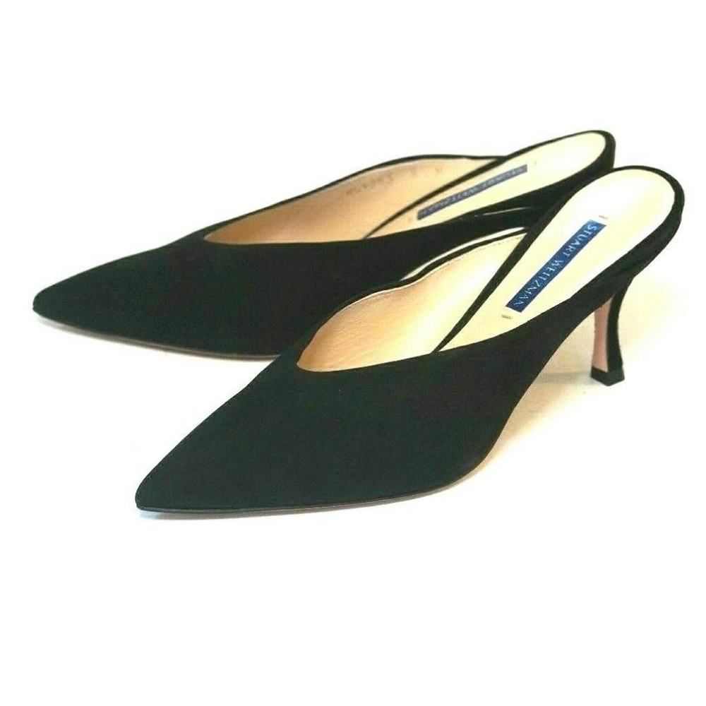 STUART WEITZMAN Black Suede "LULAH" Pump Mules - Picture 6 of 8